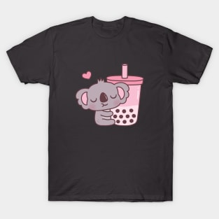 Cute Koala Bear Loves Boba Tea T-Shirt